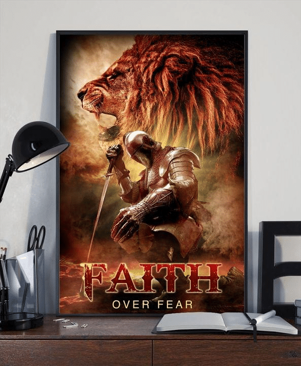 Faith Over Fear Lion Canvas