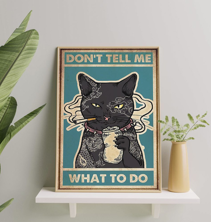 Dont Tell Me What To Do Black Cat Canvas