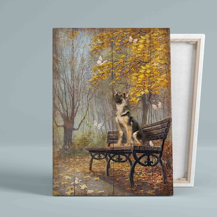 Autumn Art Canvas, Fall Art Canvas, German Shepherd Canvas, Dog Canvas, Animal Canvas, Wall Art Canvas