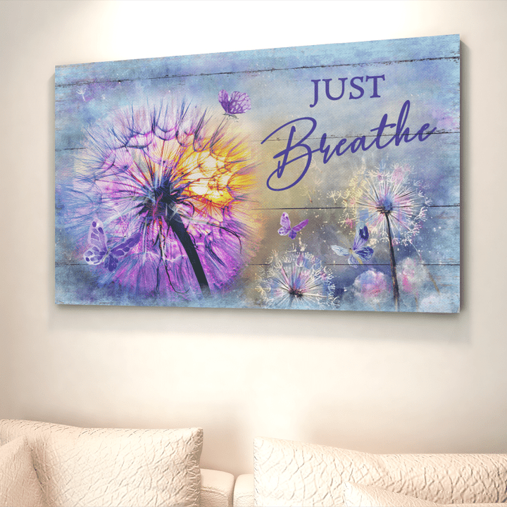 Just Breath Canvas, Butterfly Canvas, Dandelion Canvas - Canvas Prints