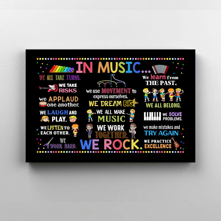 In Music Canvas, Music Class Canvas, Wall Art Canvas, Gift Canvas