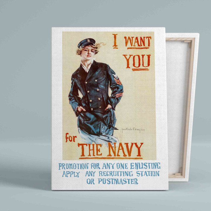 I Want You For The Navy Canvas, Advertisement Canvas, Wall Art Canvas, Vintage Canvas