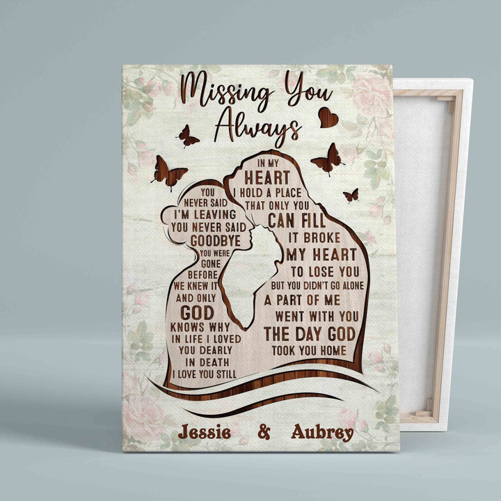 Personalized Name Canvas, Missing You Always Canvas, Family Memorial Canvas, Wall Art Canvas