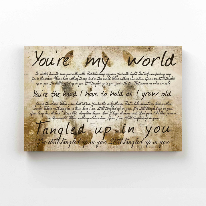 You're My World Canvas, Couple Canvas, Valentine Canvas, Gift Canvas, Wall Art Canvas