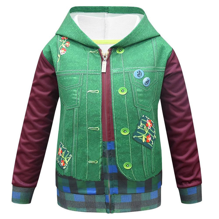 Kids Z-O-M-B-I-E-S ZOMBIES 2 Hoodies 3D Print Zip Up Sweatshirt Outfit Zoey Cosplay Casual Outerwear
