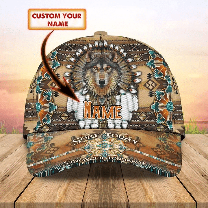 Personalized Custom Name Native Wolf Hat Classic Cap - HYL109019Pa