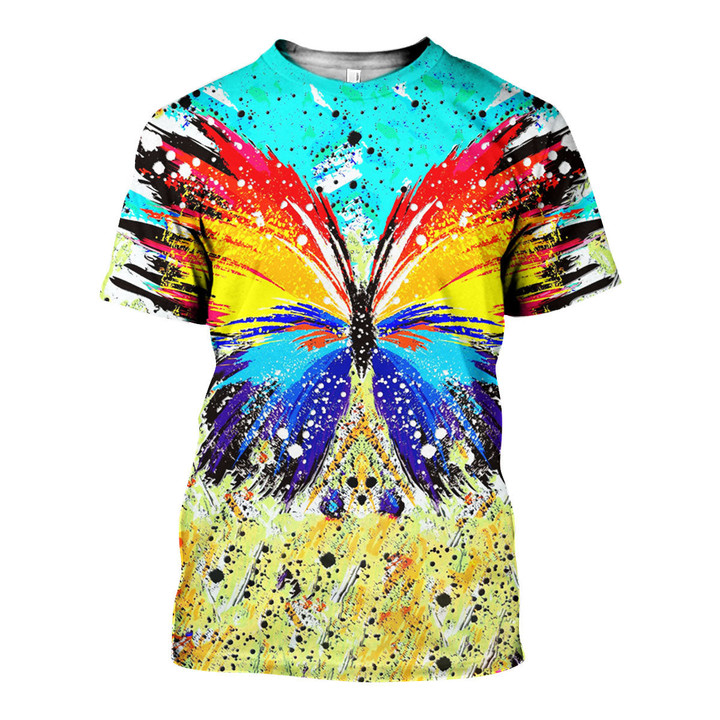 3D All Over Printed Butterfly Painting Shirts And Shorts