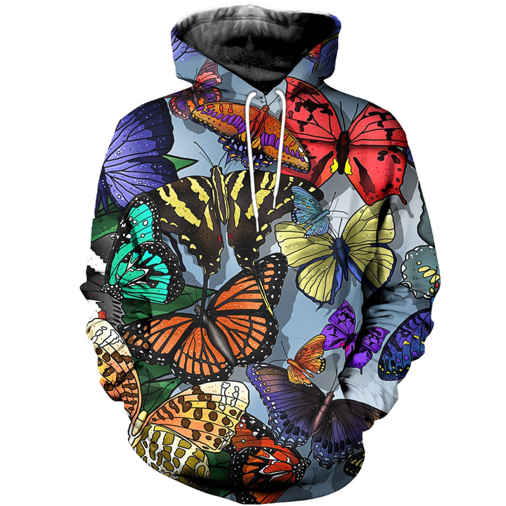 3D All Over Printed Butterflies T-shirt Hoodie SCTL100404