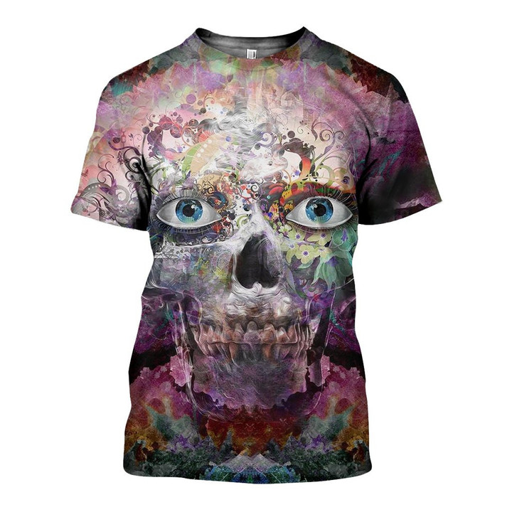 3D All Over Printed Sugar Skull Art Shirts and Shorts