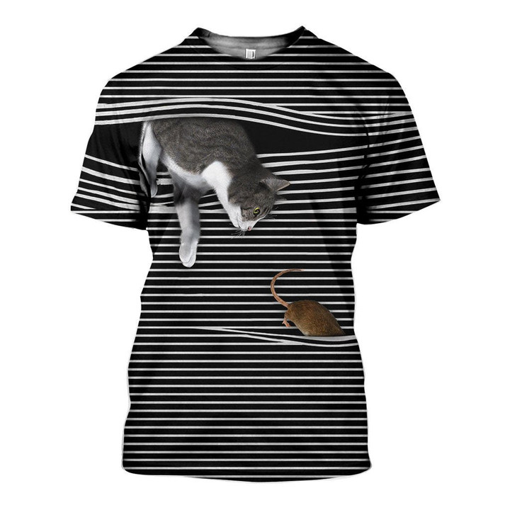 3D All Over Printed Magic Cat and Mouse Shirts And Shorts