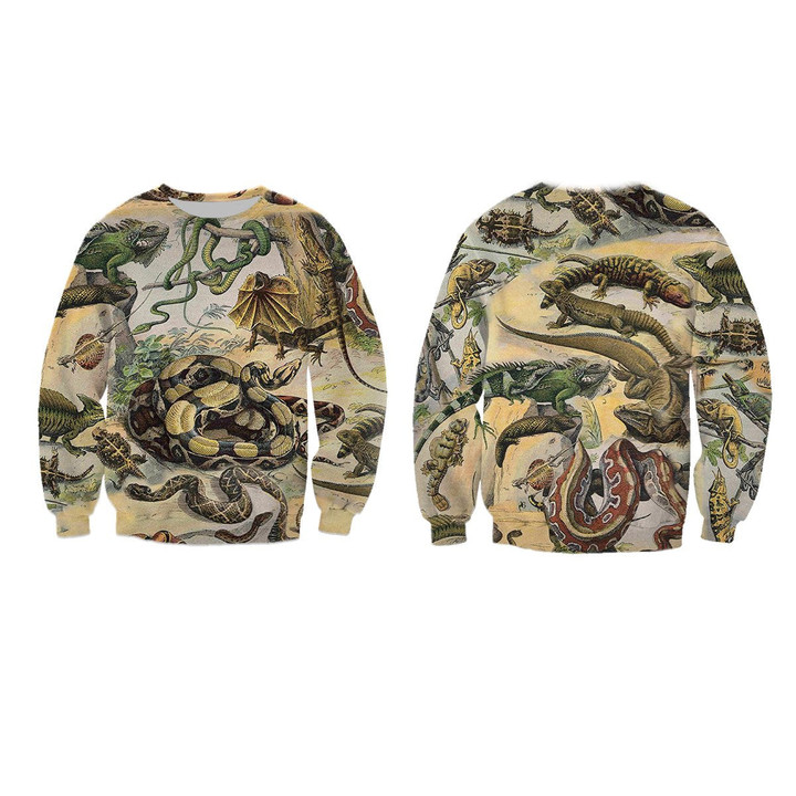 3D All Over Printed Snakes and Lizards Art Shirts and Shorts