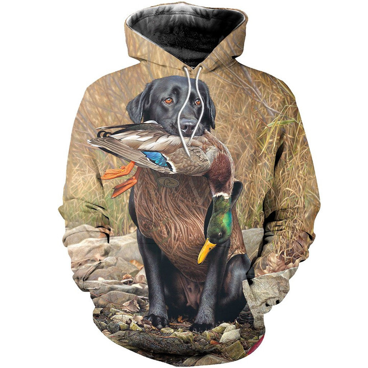 3D All Over Printed Dog Hunting Duck Art Shirts and Shorts