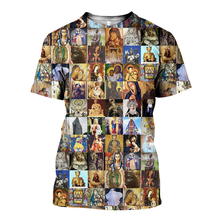 3D All Over Printed Mary, Mother Of Jesus Art Shirts and Shorts
