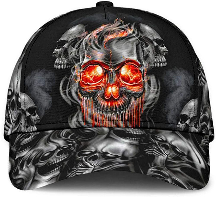 Skull Smoke Mystery Black1 3D Printed Unisex Classic Cap, Snapback Cap, Baseball Cap