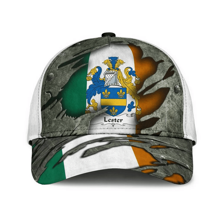 Lester Coat Of Arms - Irish Family Crest Classic Cap 3D