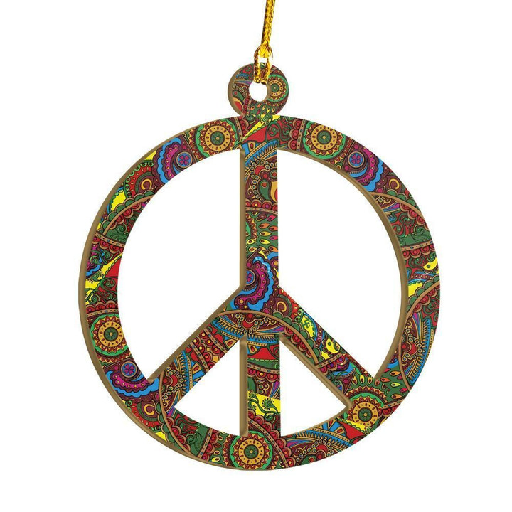 Psychedelic Peace Sign Ornament
