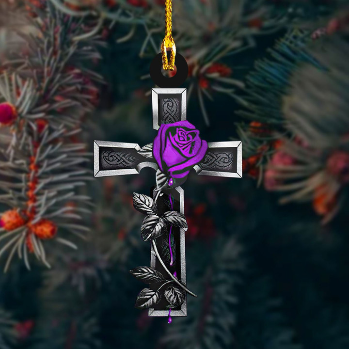 Jesus Rose Christmas Ornament