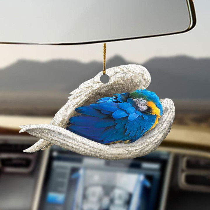 Blue and Gold Macaw Sleeping Angel Ornament