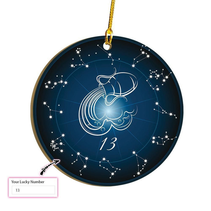 Personalized Lucky Number For Aquarius Custom Ornament