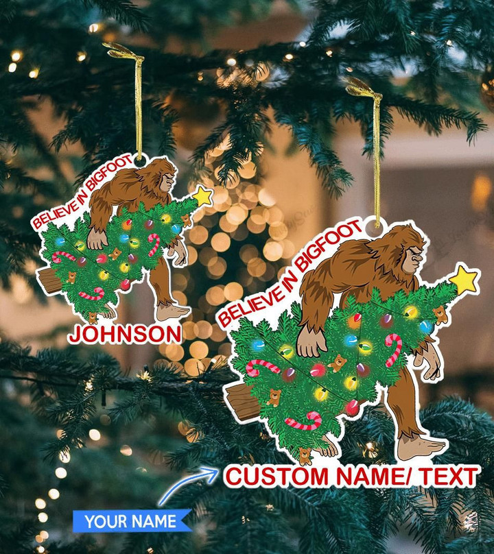 Believe In Bigfoot Personalized Ornament