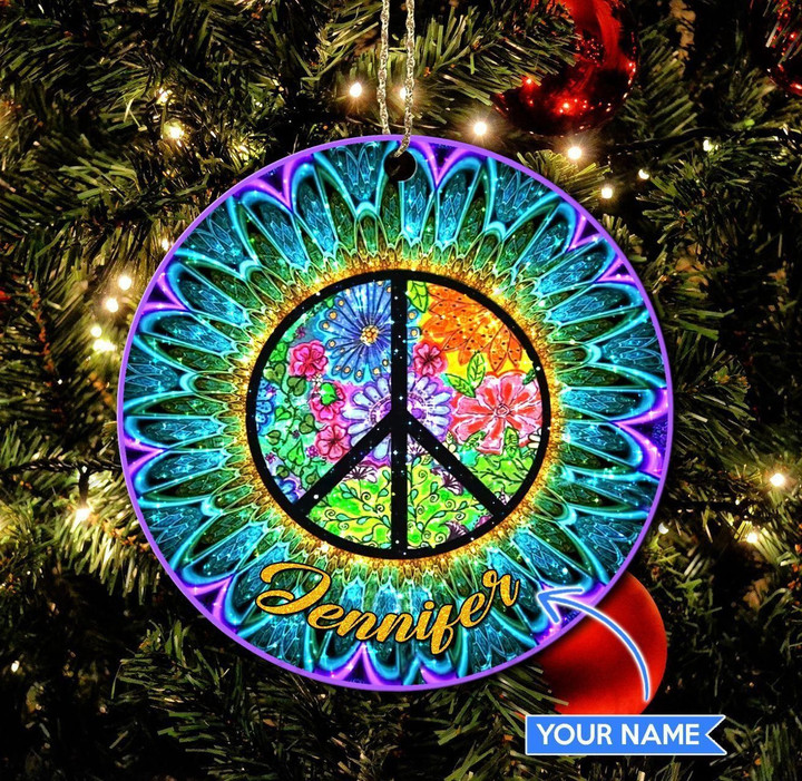 Hippie-Merry Christmas Personalized Ornament