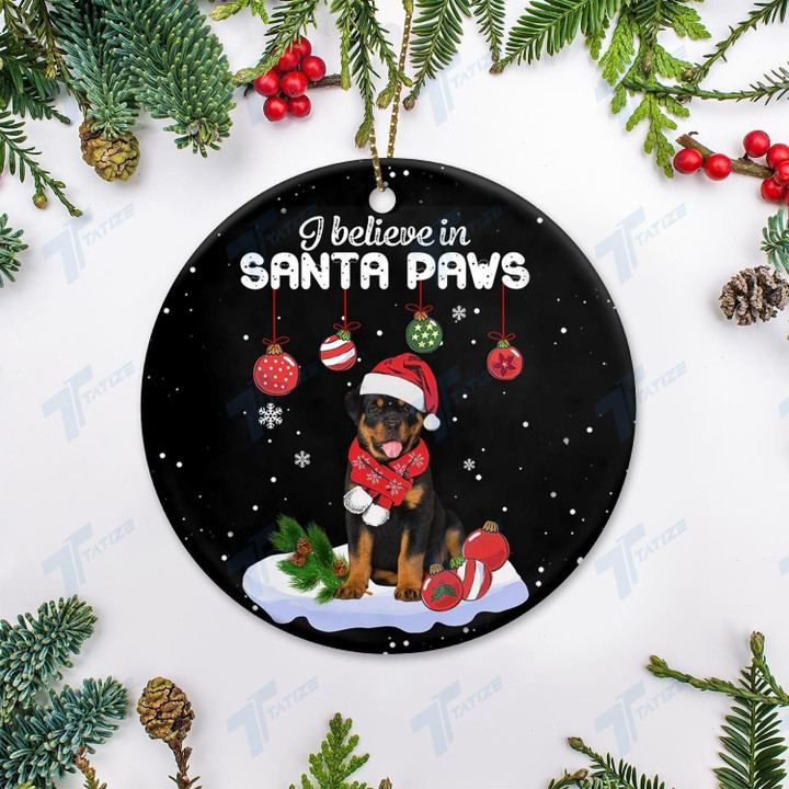 Christmas I Believe In Santa Paws Ornament