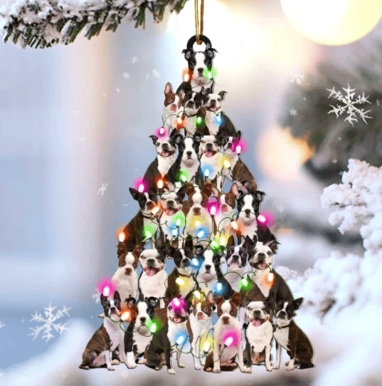 Boston Terrier Christmas Ornament 2