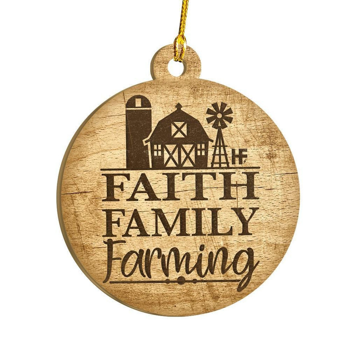 Farmer Faith Family Farming V3 Ornament