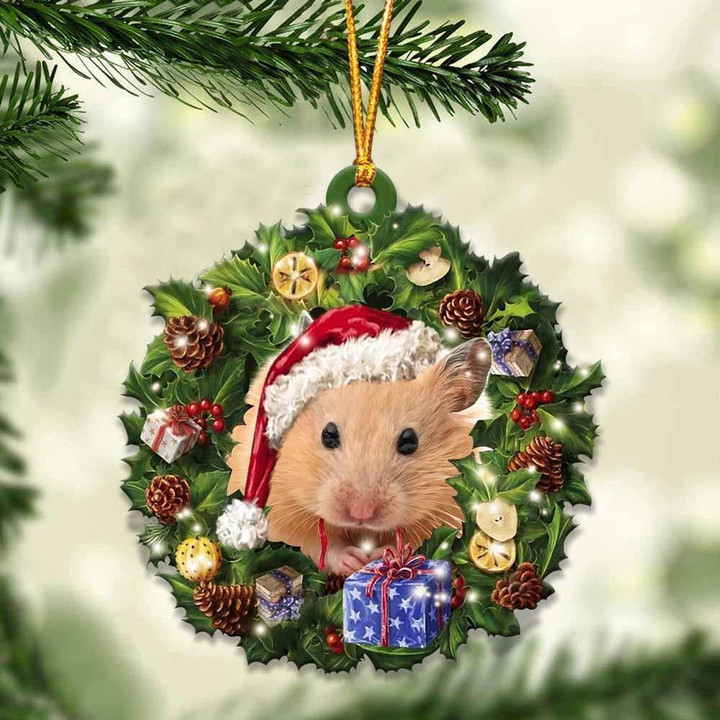 Hamster and christmas gift for her gift for him gift for Hamster lover ornament