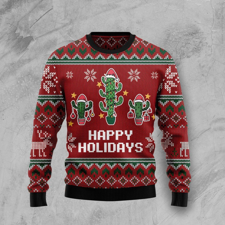 Christmas Cactus Ugly Christmas Sweater 3D Printed Best Gift For Xmas Adult | US4659