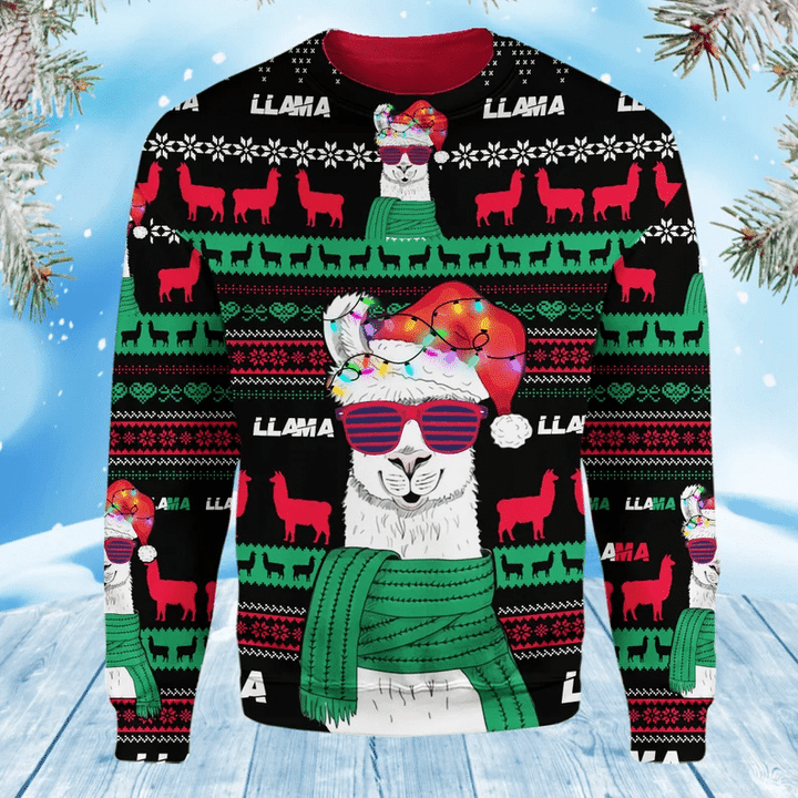 Llama Ugly Christmas Sweater 3D Printed Best Gift For Xmas Adult | US6376