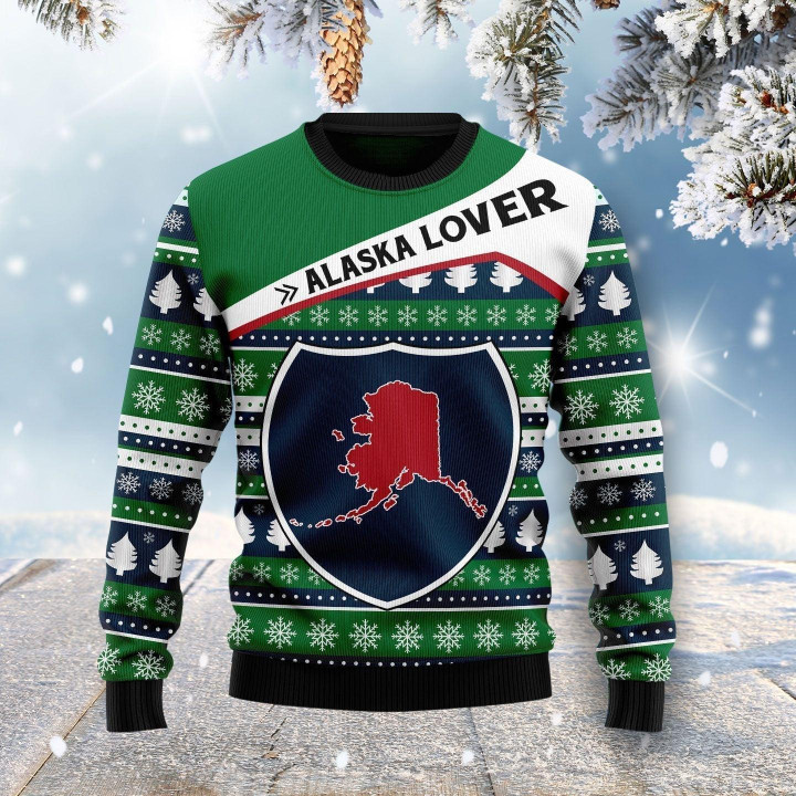 Alaska Lover Ugly Christmas Sweater 3D Printed Best Gift For Xmas Adult | US5248