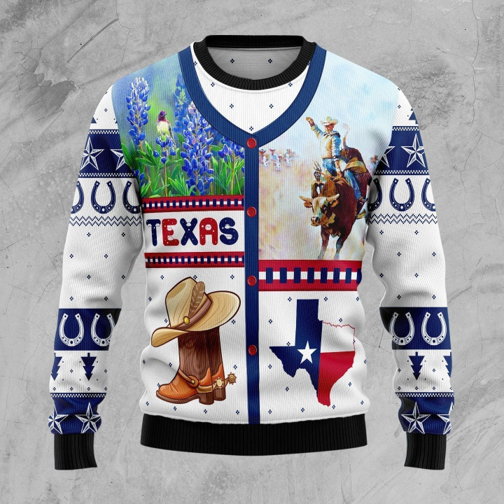 Awesome Texas Ugly Christmas Sweater 3D Printed Best Gift For Xmas Adult | US5281