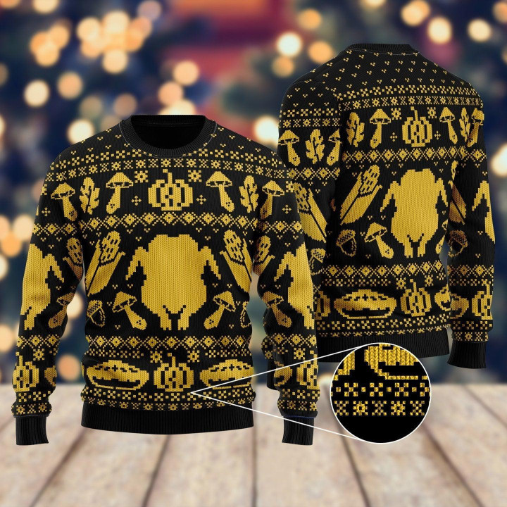 Turkey Thanksgiving Christmas Sweater 3D Printed Best Gift For Xmas Adult | US5501