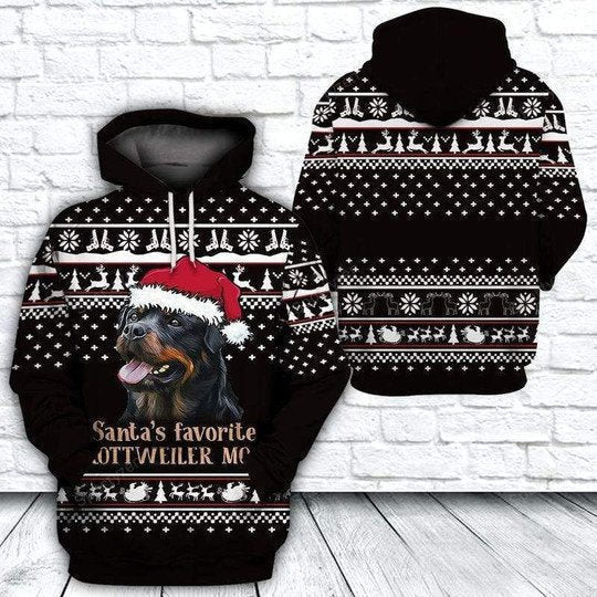 Santa's Favorite Rottweiler Dog Mom Ugly Christmas All Over Print | For Men And Women | HO7591