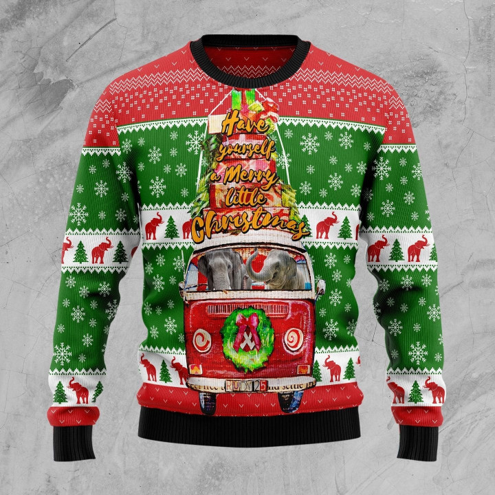 Elephant Ugly Christmas Sweater 3D Printed Best Gift For Xmas Adult | US4992