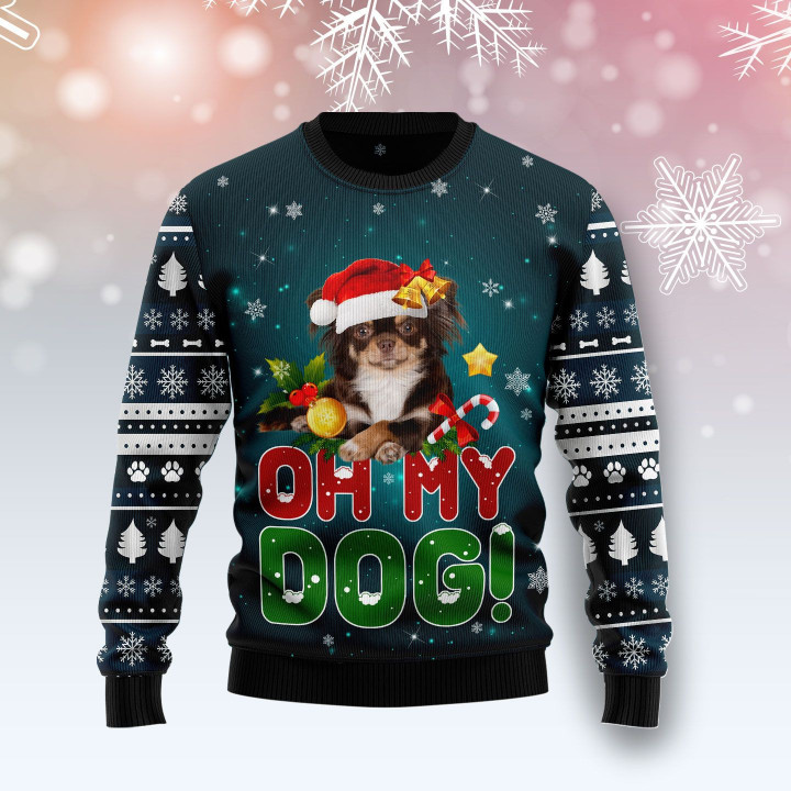 Chihuahua Oh My Dog! Ugly Christmas Sweater 3D Printed Best Gift For Xmas Adult | US5860