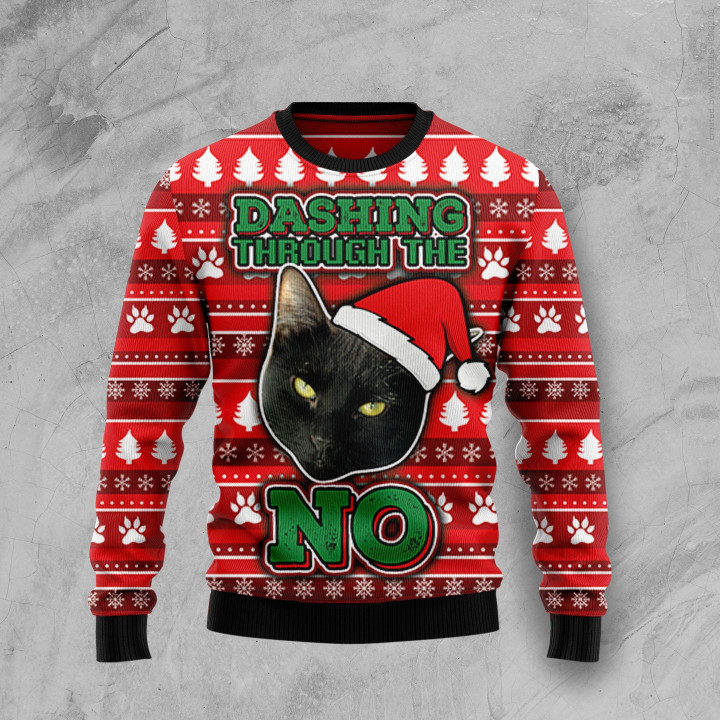 Black Cat Ugly Christmas Sweater 3D Printed Best Gift For Xmas Adult | US5082