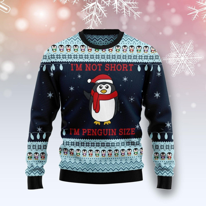 Not Short Penguin Size Ugly Christmas Sweater 3D Printed Best Gift For Xmas Adult | US4498