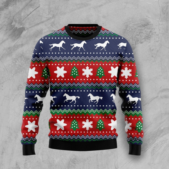 Amazing Horses Ugly Christmas Sweater 3D Printed Best Gift For Xmas Adult | US5278