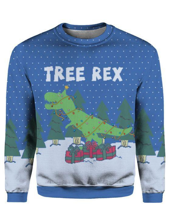 Tree Rex Ugly Christmas Sweater 3D Printed Best Gift For Xmas Adult | US5368