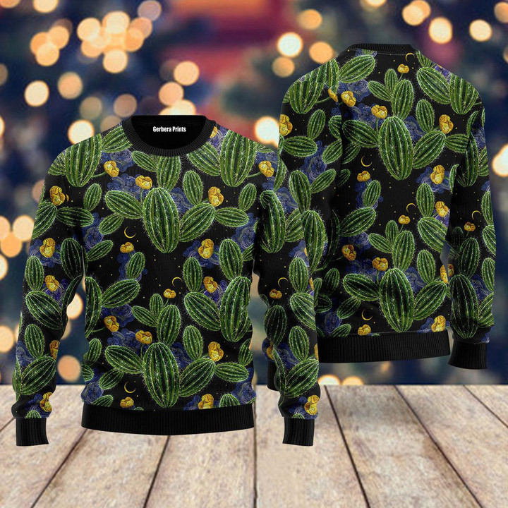 Cactus Christmas Pattern Ugly Christmas Sweater 3D Printed Best Gift For Xmas UH2201