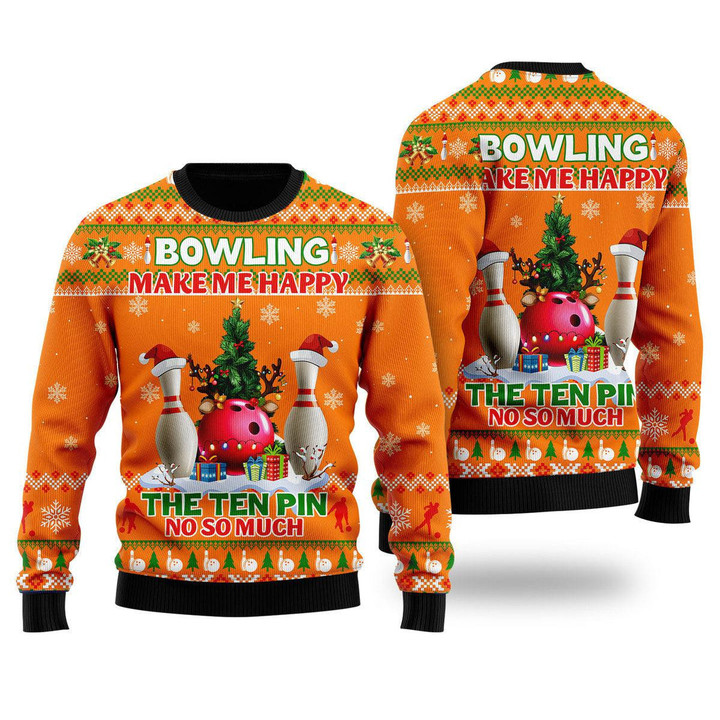 Bowling Make Me Happy The Ten Pin No So Much Ugly Christmas Sweater 3D Printed Best Gift For Xmas UH1219