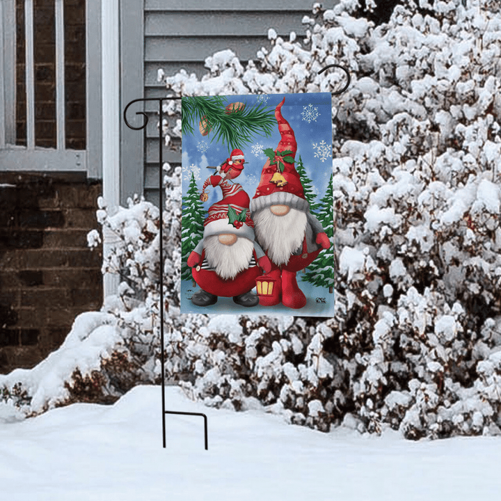 Winter Gnomes Christmas Garden Decor Flag | Denier Polyester | Weather Resistant | GF1204