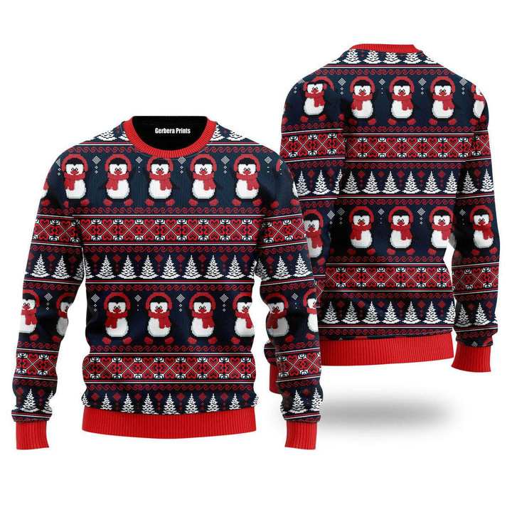 Love Christmas Penguins Pattern Ugly Christmas Sweater 3D Printed Best Gift For Xmas UH2193