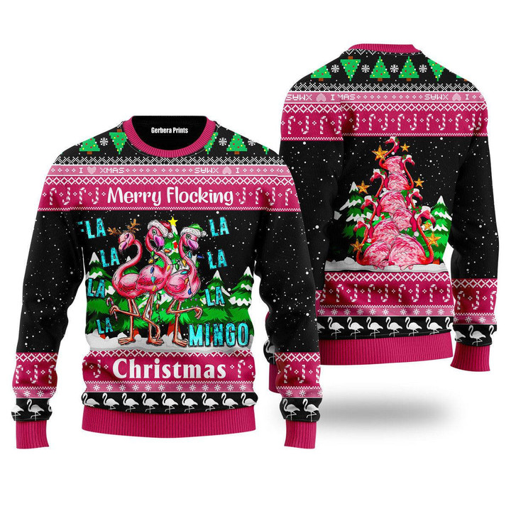 Pink Flamingo Christmas Ugly Christmas Sweater 3D Printed Best Gift For Xmas UH1411