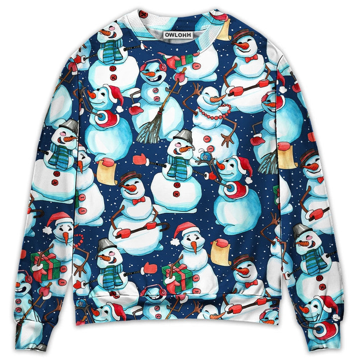 Christmas Happy Snowman Xmas - Sweater - Ugly Christmas Sweaters