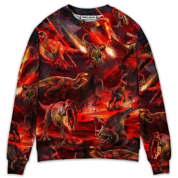 Dinosaur Meteorite Cool Style - Sweater - Ugly Christmas Sweaters