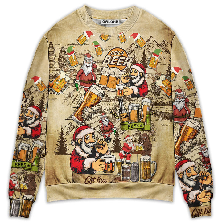 Christmas Merry Xmas Love Beer - Sweater - Ugly Christmas Sweaters