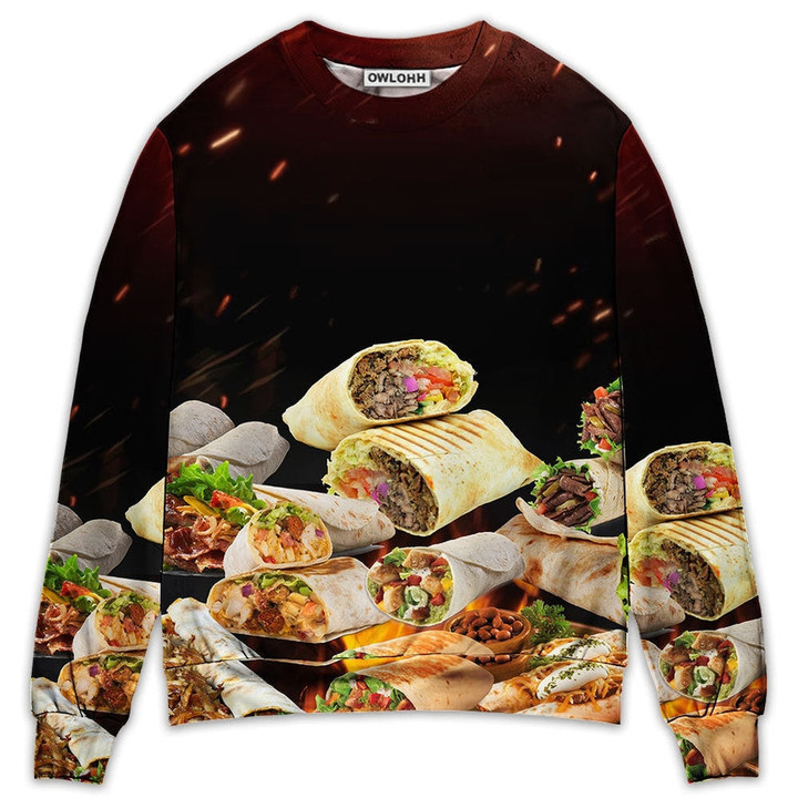 Food Burritos Fast Food Delicious - Sweater - Ugly Christmas Sweaters